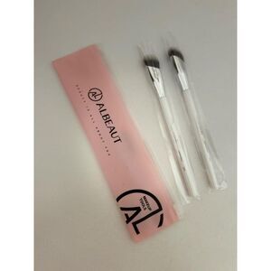 193 2pcs White Angled Under Eye Makeup Precision Face Blending concealer brushes